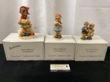 Trio of Vintage 70s Hummel Figures, 197/1 Be Patient, 257 For Mother, 214 We Congratulate, w/ boxes