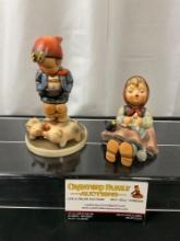 Pair of Vintage 1972-1979 Hummel Figures, 66 Farm Boy & 69 Happy Pastime