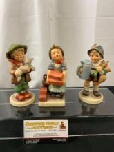 Trio of Vintage Hummel Figures, Lost Sheep 68/0,The Builder 365, For Father 87