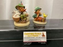 Pair of Vintage 1972-1979 Hummel Figures, Playmates 58/0 & Singing Lesson 63