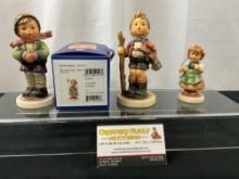 Trio of Hummel Figures, Its Cold Boy 421, Country Suitor 760, My Lucky Heart 2298