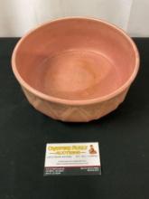Early 20th Century Rookwood 8.5 in Pale Pink Bowl, Engraved w/ Triangle shapes