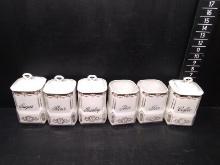 6 pc Vintage Hand painted Czechoslovakia Canister Set