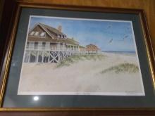 Artwork -Framed and Matted Print-Historic Nags Head by Jim Wadsworth