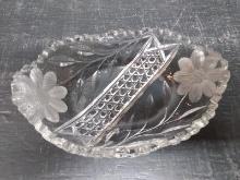 Crystal and Etched Oval Dish