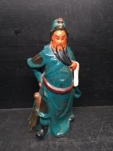 Decorative Oriental Figure-Man with Blue Outfit with Sword