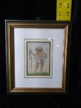 Artwork-Framed and Double Matted Chromolithograph 1926