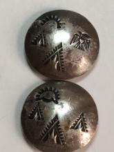 Antique Sterling Silver Native Buttons  8grams