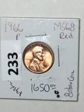 1966 P Lincoln Memorial Cent Coin 