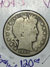 1904 S Barber Half Dollar