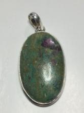 .925 2 1/8" A A A Gorgeous Large Ruby Zoisite Gemstone Cabochons Pendant 