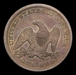 ***Auction Highlight*** 1846-o Seated Liberty Dollar $1 Graded Choice AU/BU Slider+ By SEGS.