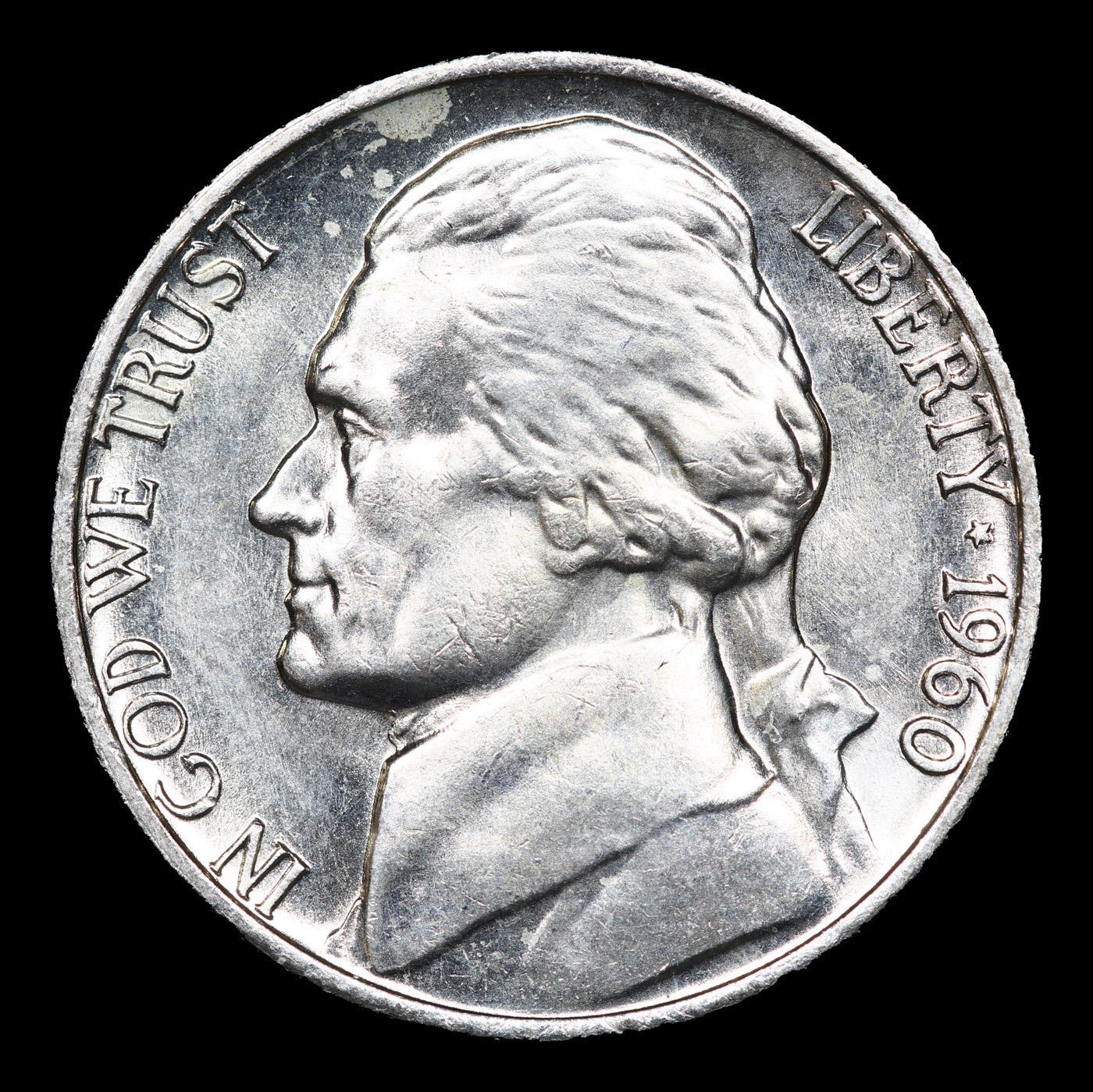 ***Auction Highlight*** 1960-p Jefferson Nickel Near TOP POP! 5c Graded GEM+ 5fs By USCG (fc)