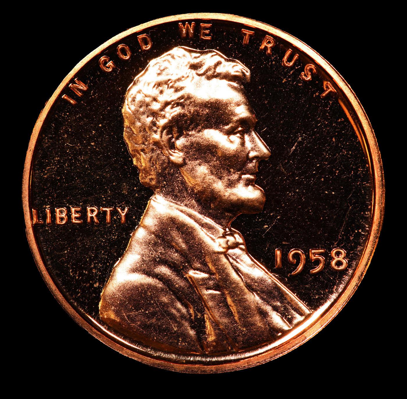 Proof ***Auction Highlight*** 1958 Lincoln Cent TOP POP! 1c Graded pr69 rd cam BY SEGS (fc)