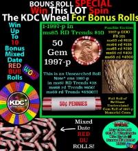 CRAZY Penny Wheel Buy THIS 1997-p solid Red BU Lincoln 1c roll & get 1-10 BU Red rolls FREE WOW