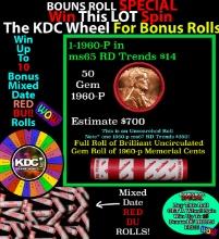 INSANITY The CRAZY Penny Wheel 1000s won so far, WIN this 1960-p BU RED roll get 1-10 FREE