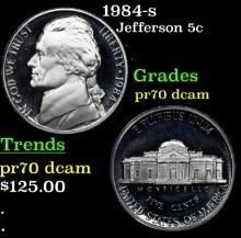 Proof 1984-s Jefferson Nickel 5c Graded pr70 dcam By SEGS