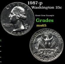 1987-p Washington Quarter 25c Grades GEM Unc
