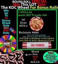 INSANITY The CRAZY Penny Wheel 1000s won so far, WIN this 1972-s BU RED roll get 1-10 FREE