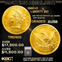 ***Auction Highlight*** 1860-o Gold Liberty Eagle $10 Graded au58 By SEGS (fc)