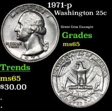 1971-p Washington Quarter 25c Grades GEM Unc