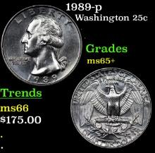 1989-p Washington Quarter 25c Grades GEM+ Unc