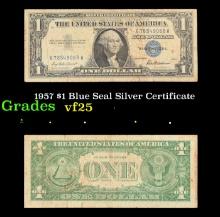 1957 $1 Blue Seal Silver Certificate vf+