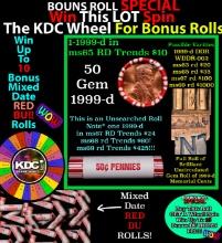 INSANITY The CRAZY Penny Wheel 1000s won so far, WIN this 1999-d BU RED roll get 1-10 FREE