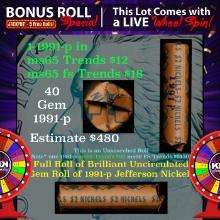 CRAZY Nickel Wheel Buy THIS 1991-p solid  BU Jefferson 5c roll & get 1-5 BU rolls FREE WOW