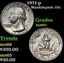 1971-p Washington Quarter 25c Grades GEM+ Unc