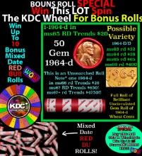 INSANITY The CRAZY Penny Wheel 1000s won so far, WIN this 1964-d BU RED roll get 1-10 FREE