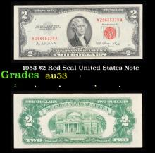 1953 $2 Red Seal United States Note Grades Select AU