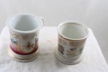 2 Antique Barber Shop Shaving Mugs