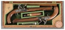 Pair of Armstrong Miniature Wogdon Flintlock Dueling Pistols