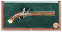 Miniature British Long Sea Service Flintlock Pistol with Case