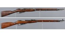 Two Mosin Nagant Bolt Action Rifles