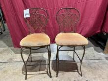 METAL AND FABRIC BAR STOOLS