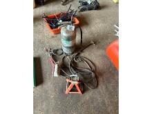 Fire Extinguisher, Torch Hose & Jack Stand