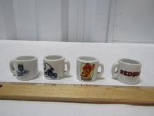 4 Miniature Stoneware Mugs