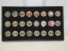 Lot Of 17 Cocktail Rings And The Display Case