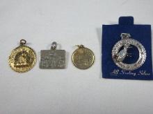 4 Sterling Souvenir Pendant/Charms Vatican San Francisco, CA Bridge, Walt Disney World &