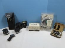 Lot Pantone Color Vision, Minolta 35mm Lens 1:2.8 w/Case, Canon Slide Duplicator 55, Canon