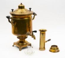 Russian Samovar with Funnel and Cup with Saucer
