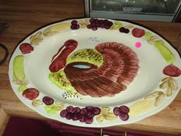 (KIT) GORGEOUS LARGE 18.75?X 14.25? TURKEY PLATTER, THANKSGIVING, HARVEST, HOLIDAY, WHAT YOU SEE IN