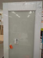 eightdoors 30 in. x 80 in. x 1-3/8 in. 1-Lite Solid Core Frosted Glass White Finished Wood French
