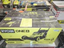 RYOBI ONE+ 18V 13 in. Cordless Battery Walk Behind Push Lawn Mower with 4.0 Ah Battery and Charger,