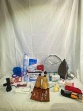Misc Lot. Includes New Dove Soap, Iron, Combs, Shoe Stretcher and more....