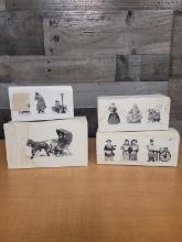 4) DEPT. 56 HERITAGE VILLAGE ACCESSORIES