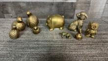 9) BRASS FIGURINES