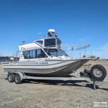 BOAT, 2005 PHANTOM ALASKA SPORTSMAN, 24FT ALUMINUM HULL, 8FT BEAM, 496 CUBIC INCH GM INBOARD, HAMILT